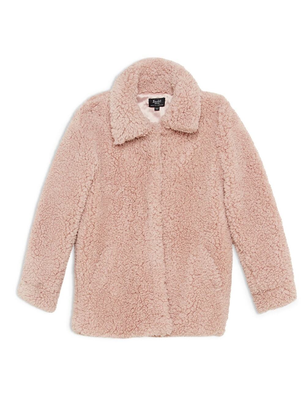 BARDOT JUNIOR Girl's Milly Soft Teddy Jacket XL US 14 Pink Musk Faux Fur NWT
